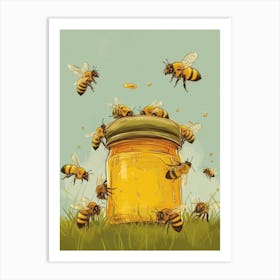 Andrena Bee Storybook Illustration 9 Art Print