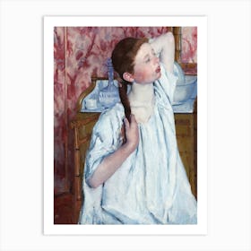 Girl Arranging Her Hair (1886), Mary Cassatt Art Print