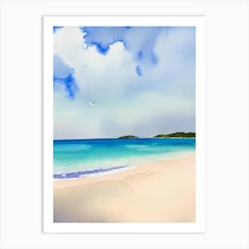 Trunk Bay Beach 2, Us Virgin Islands Watercolour Art Print