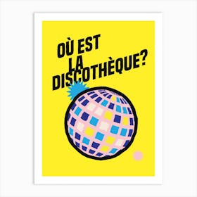 Yellow Gcse French Disco Typographic Art Print