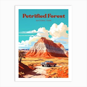 Petrified Forest National Park Arizona Camping Modern Travel Art Art Print