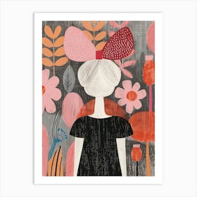 Girl With A Bow 2 Art Print