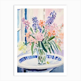 A Vase With Bluebell, Flower Bouquet 4 Art Print