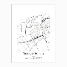 Grande Synthe,France Minimalist Map Art Print