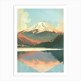 Mount Fuji Japan 6 Retro Illustration Art Print