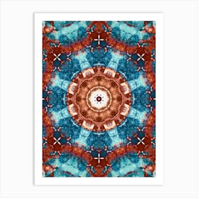 Alcohol Ink Blue And Red Abstract Pattern Art Print