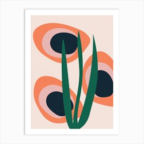 Abstract Mid Century Modern Leaf Painting Art Print