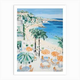 Salento, Puglia   Italy Beach Club Lido Watercolour 4 Art Print