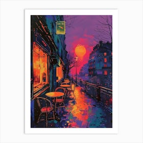 Paris At Sunset, Vibrant, Bold Colors, Pop Art Art Print