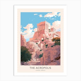 The Acropolis Athens Greece Travel Poster Art Print