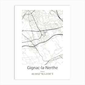 Gignac La Nerthe,France Minimalist Map Art Print