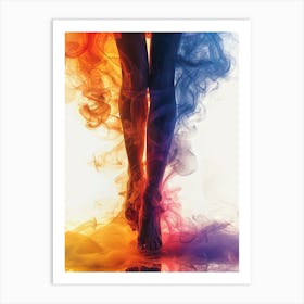 Silhouette Of A Woman In Smoke Art Print