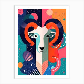 Aries Illustration Zodiac Star Sign 2 Art Print