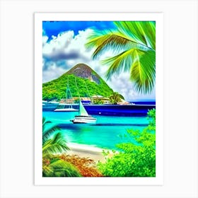 Grenadines Saint Vincent And The Grenadines Soft Colours Tropical Destination Art Print