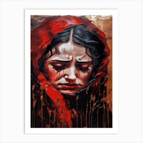 Woman In Grief Art Print