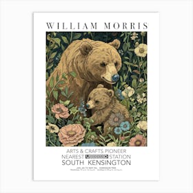 William Morris Print Mamma Bear Valentines Mothers Day Gift Botanical Art Print