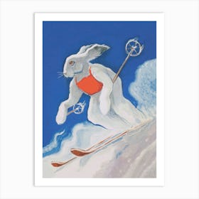 Ski Bunny Vintage Ski Poster Art Print