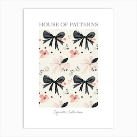 Pink And Black Bows 5 Pattern Poster Art Print