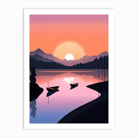 Sunset On The Lake Art Print