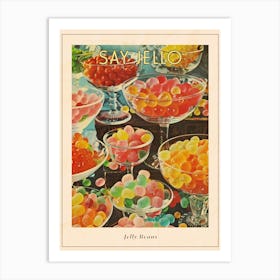 Jelly Beans Candy Sweets Pattern 3 Poster Art Print