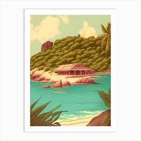 Culebra Island Puerto Rico Vintage Sketch Tropical Destination Art Print