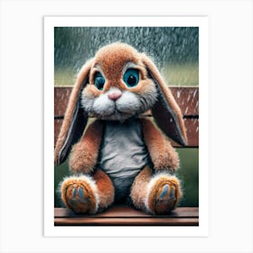 Rabbit In The Rain Art Print