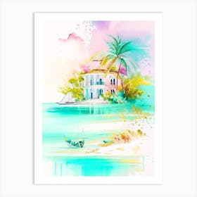 Bimini Bahamas Watercolour Pastel Tropical Destination Art Print