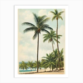 Carlisle Bay Beach Barbados Vintage Art Print