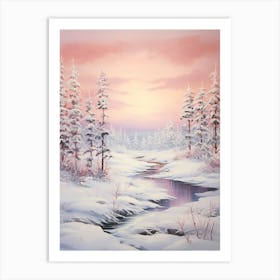 Dreamy Winter Painting Lapland Finland 1 Art Print