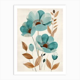 Blue Flowers Canvas Print 1 Art Print