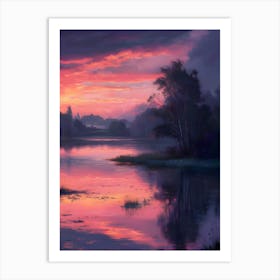 Sunset Over A Lake Art Print