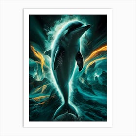 Dolphin In The Ocean Art Print