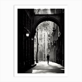 Barcelona, Spain, Black And White Analogue Photography 3 Art Print