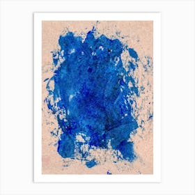 Blue Splatter. Abstract Painting Art Print