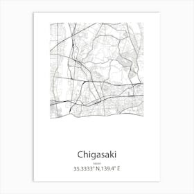 Chigasaki,Japan Minimalist Map Poster