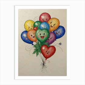 Happy Balloons 1 Art Print