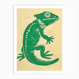 Green Jacksons Chameleon 2 Art Print
