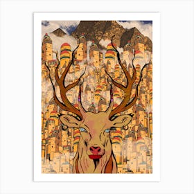 Deer In The City Art Print