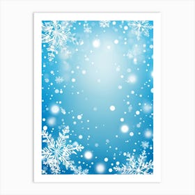 Template Snowfall Pattern Defocused Flier Holiday Frost Snowflake Fall Season Shine Blue (32) Art Print