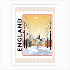 Retro Winter Stamp Poster Oxford United Kingdom 3 Art Print