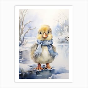 Snowy Duckling 1 Art Print