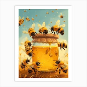 Andrena Bee Storybook Illustration 12 Art Print