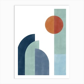 Arch and Circles Mid Century No.2 Art Print