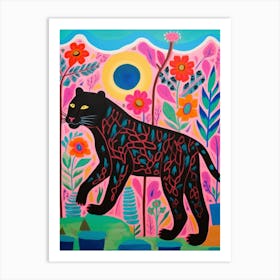 Maximalist Animal Painting Panther 1 Art Print