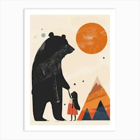 Bear And Girl 6 Art Print