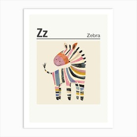 Animals Alphabet Zebra 2 Art Print