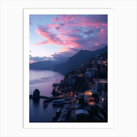 Sunset In Positano Art Print