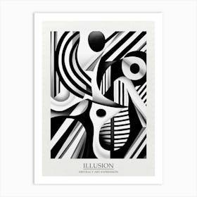 Illusion Abstract Black And White 4 Poster Art Print