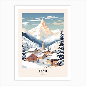 Vintage Winter Travel Poster Lech Austria 2 Art Print