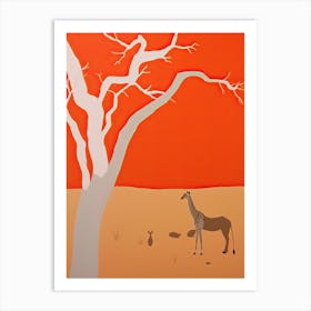 Kalahari Desert   Africa, Contemporary Abstract Illustration 4 Art Print